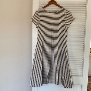 Demylee NYC - Blue and white striped cotton dress with pockets